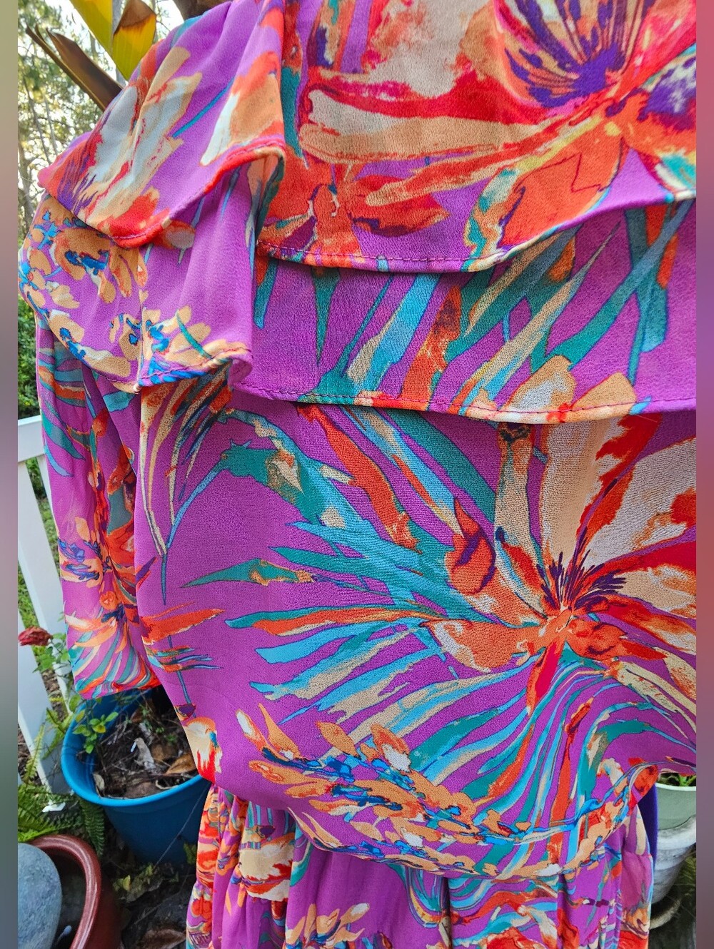 Flying Tomato Sippin’ Sangria Purple Ruffle Mini Dress S - Picture 3 of 6